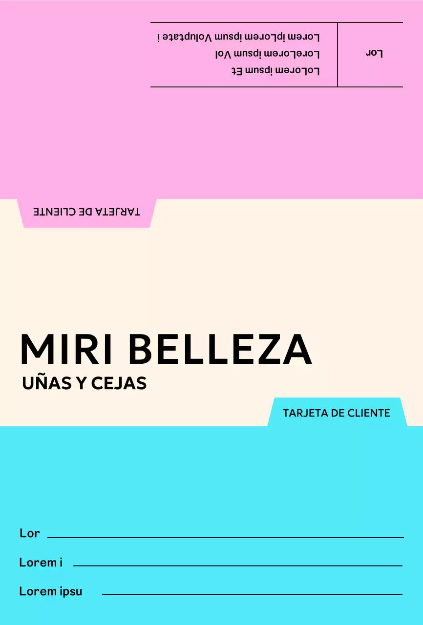 Tarjetas de atención al cliente con un concepto de carpeta de vivos colores