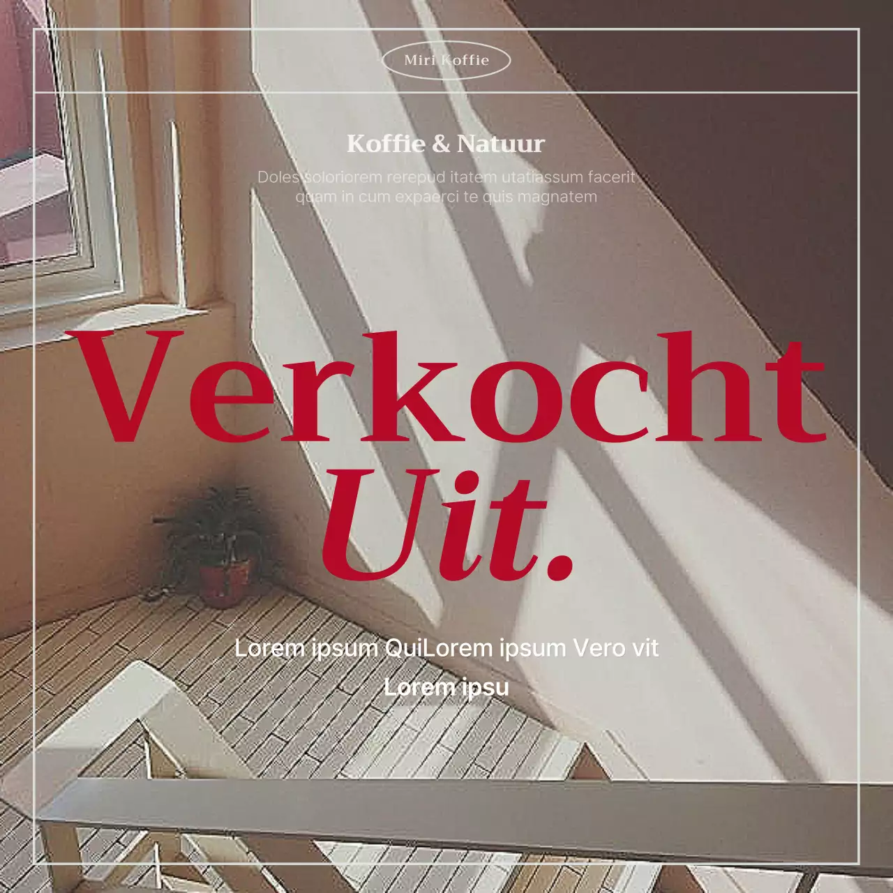 Vintage Cafe aankondiging in Mint en Rood