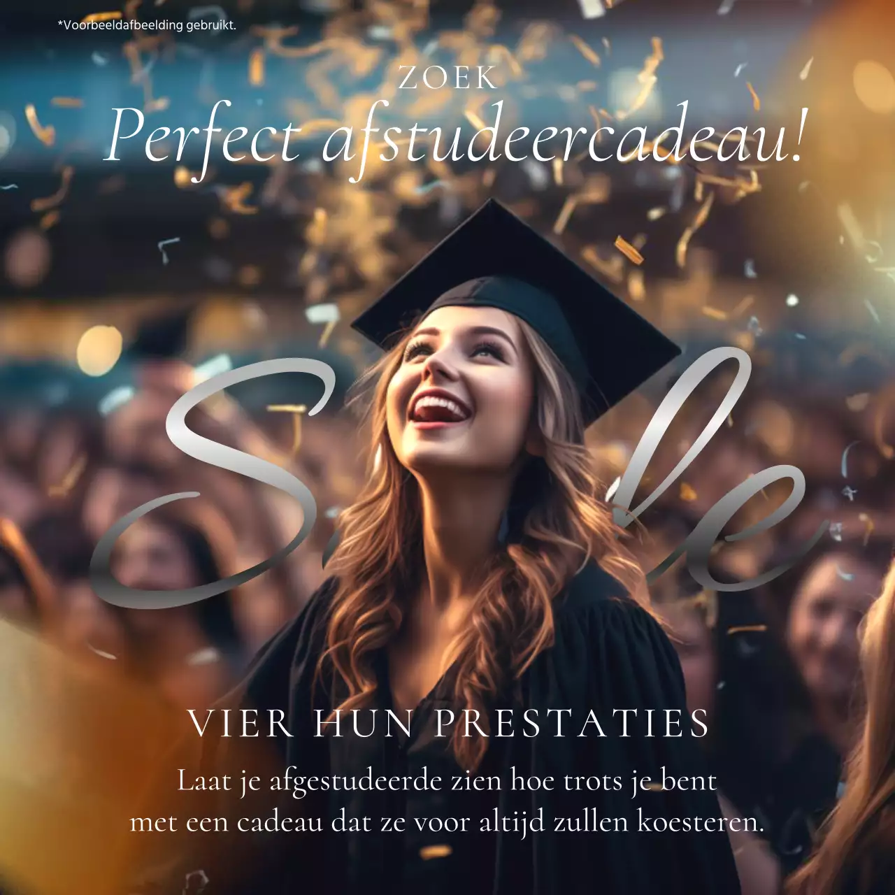 Zilver en Goud Elegant Afstudeercadeau Advertentie