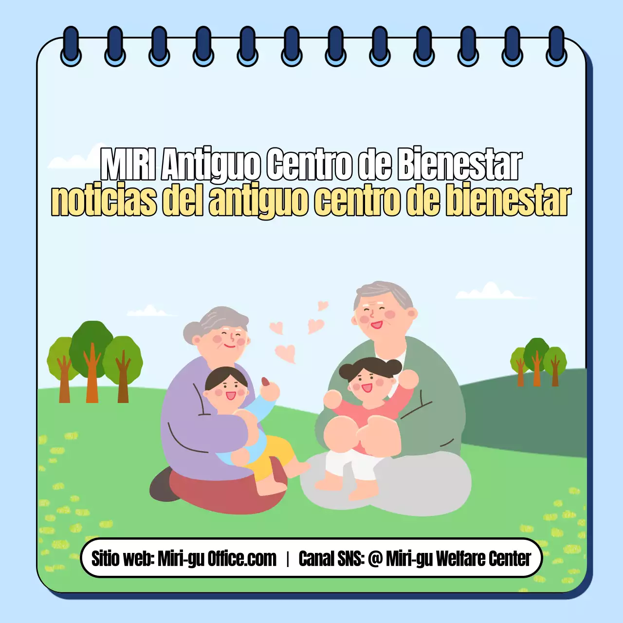 Un bonito post sobre la oficina de bienestar social en verde y arco iris