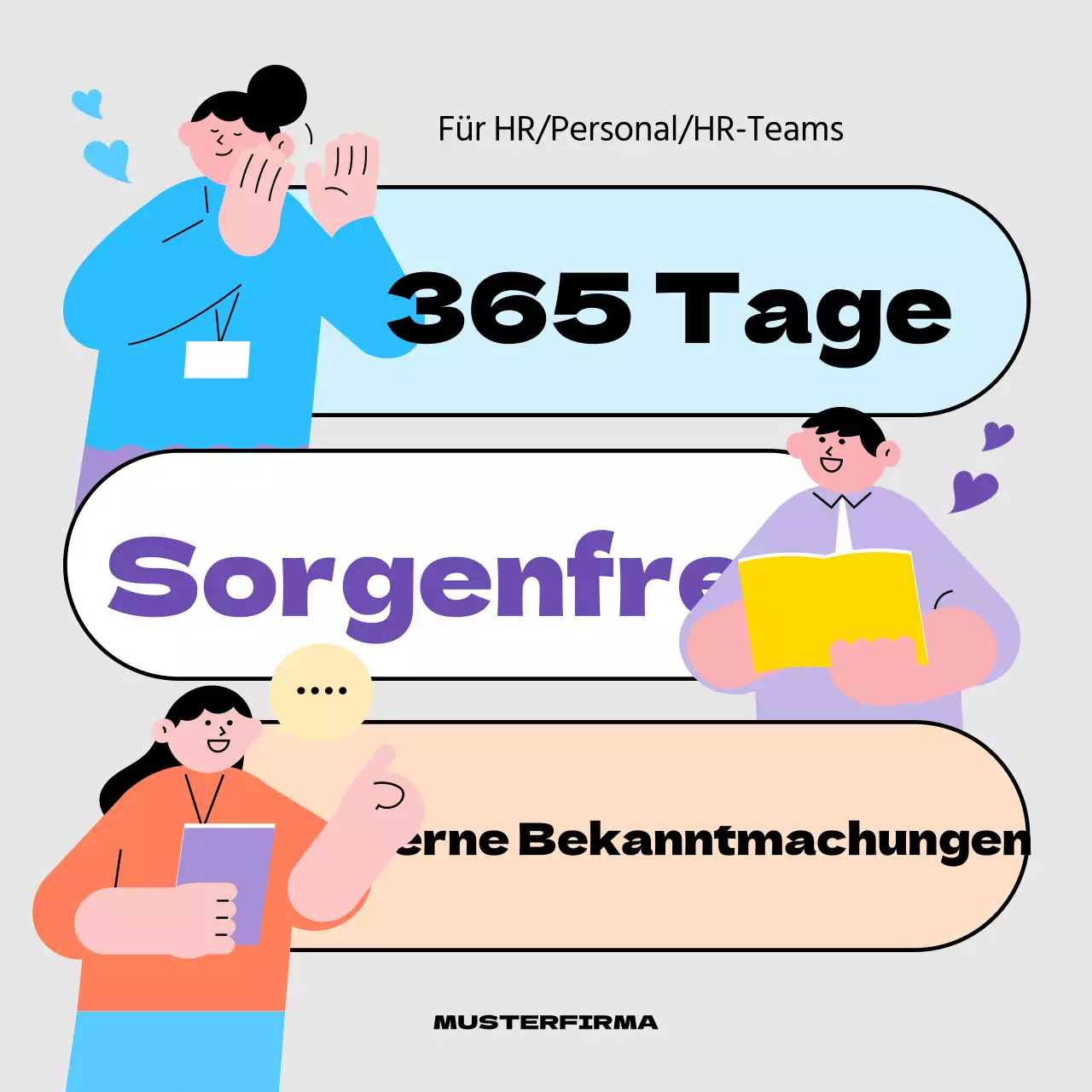 Eine graue und regenbogenfarbene HR-Jahresanzeige