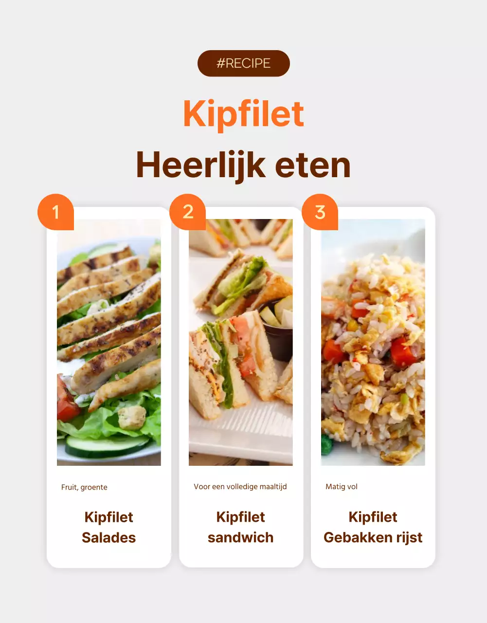 Promoot Simpel Dieet Kippenborstjes in Oranje en Bruin