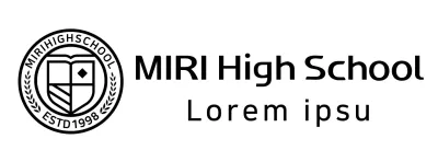 High school logo in the form of a circle education symbol