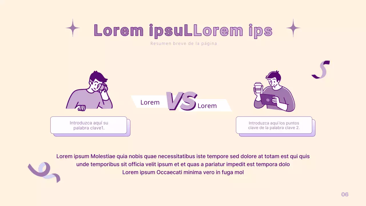 Una sencilla presentación PM en amarillo y morado