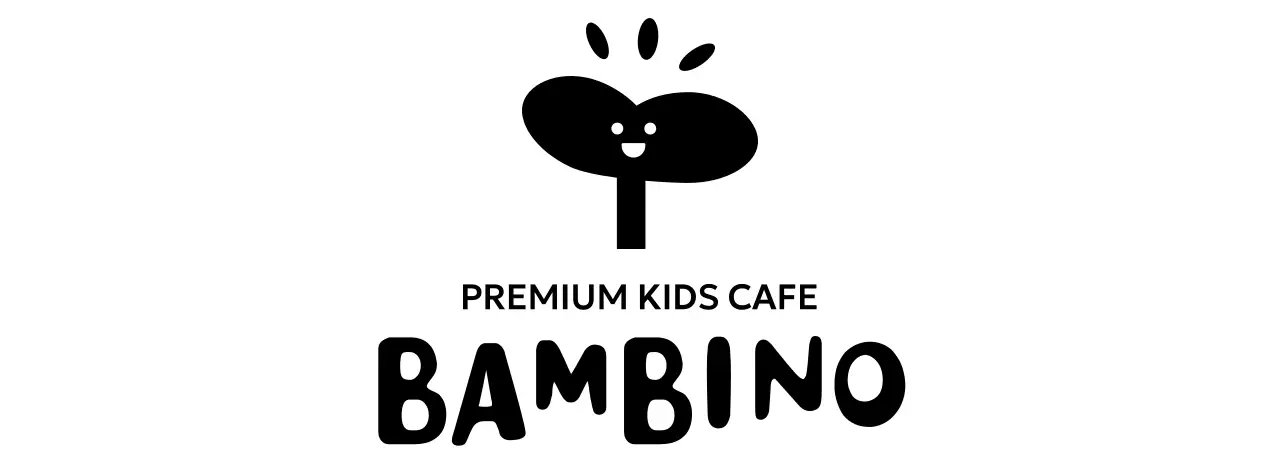 Design di un caffè per bambini con icona di un bocciolo sorridente
