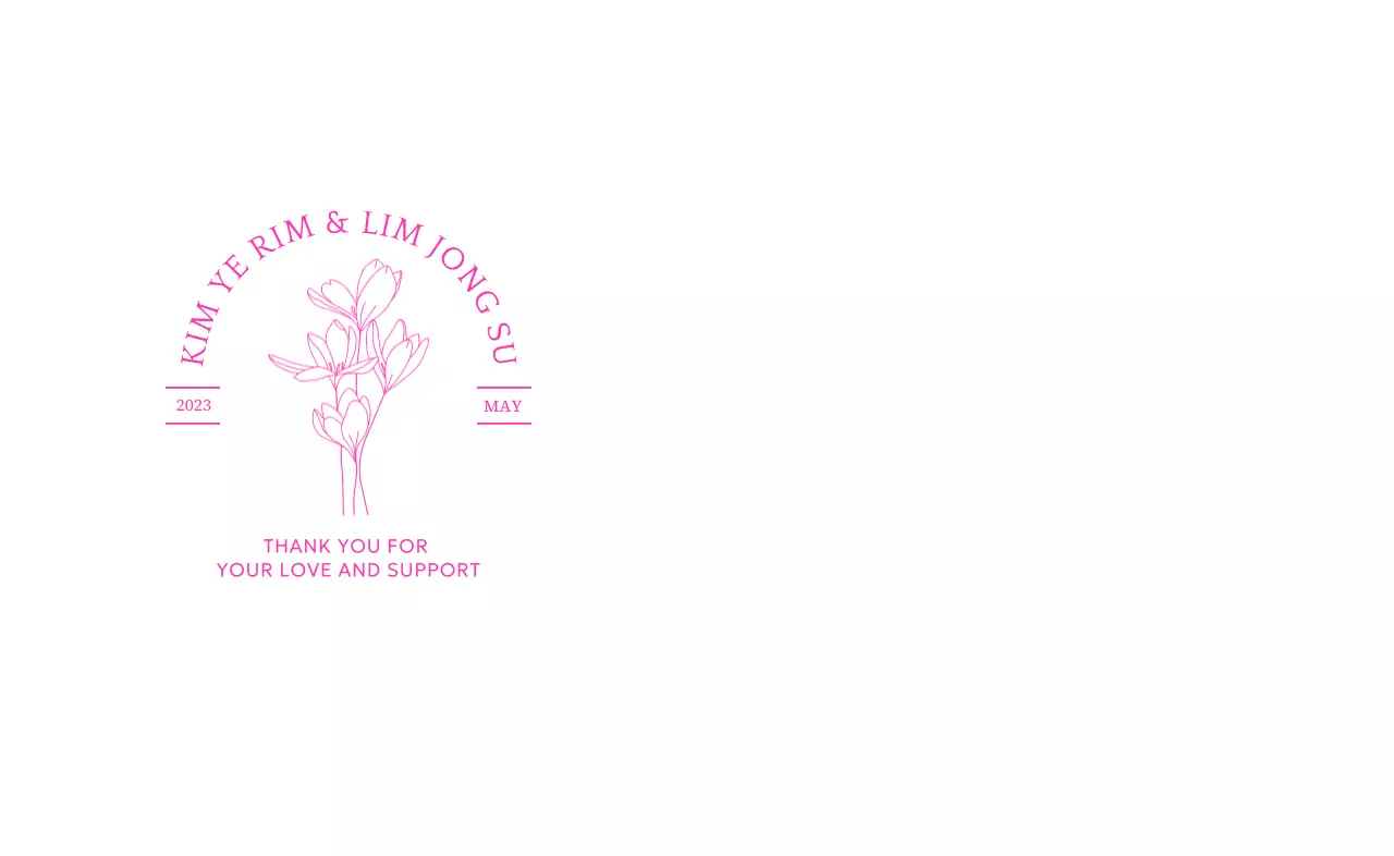 타이포그래피와 꽃 일러스트를 활용한 결혼식 답례품 디자인