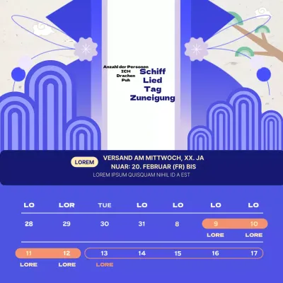 Traditionelle chinesische Neujahrsankündigungen in Blau und Marineblau