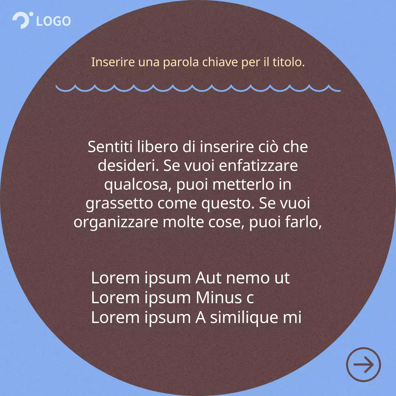 Descrizione dello sfondo minimalista a mano libera azzurro e marrone