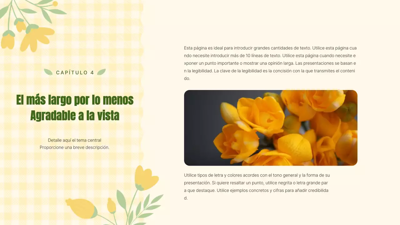 Planificador amarillo y bonito fondo floral