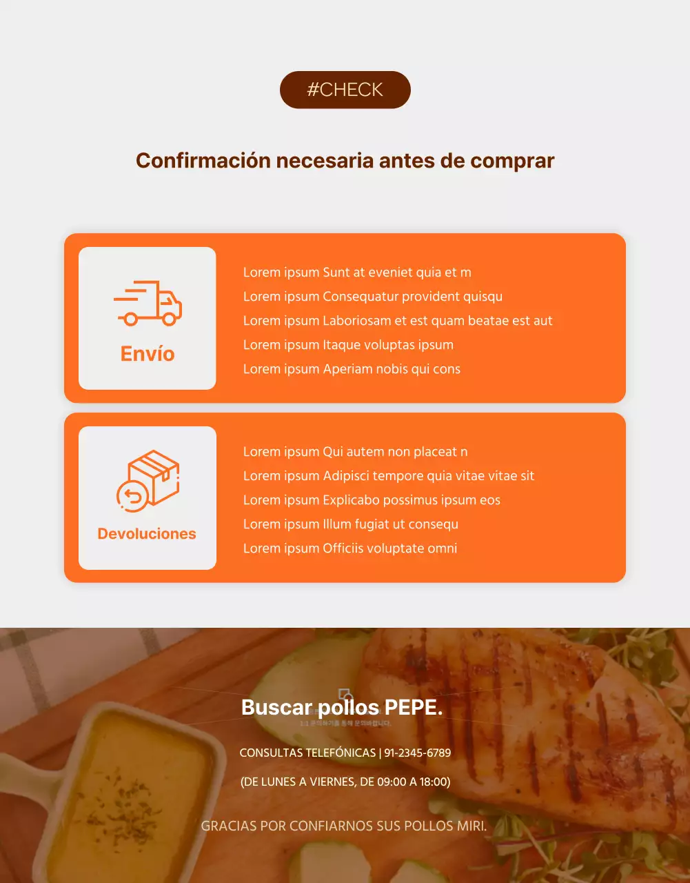 Promover Pechugas de Pollo de Simple Diet en Naranja y Marrón