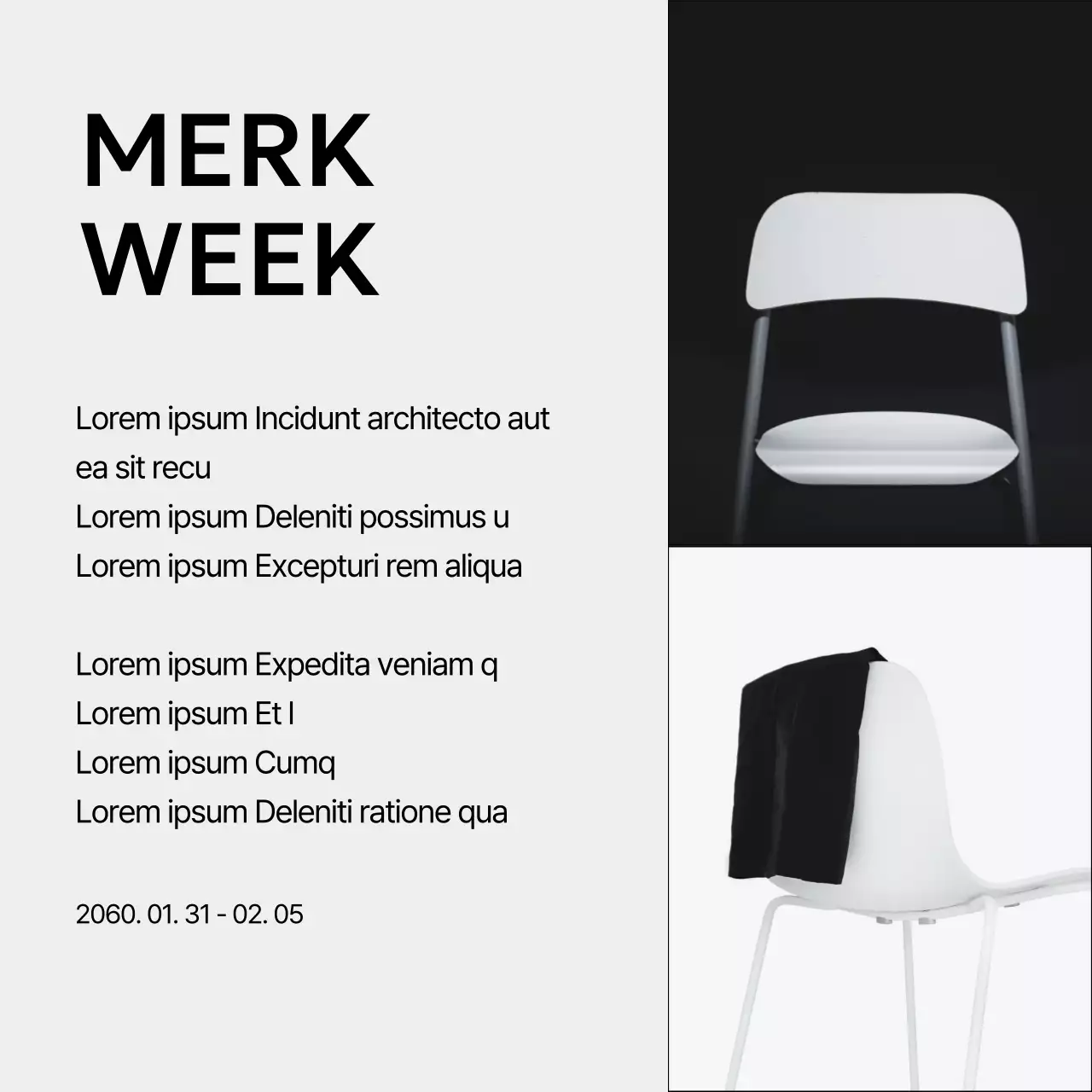 Zwart-wit minimalistisch interieur