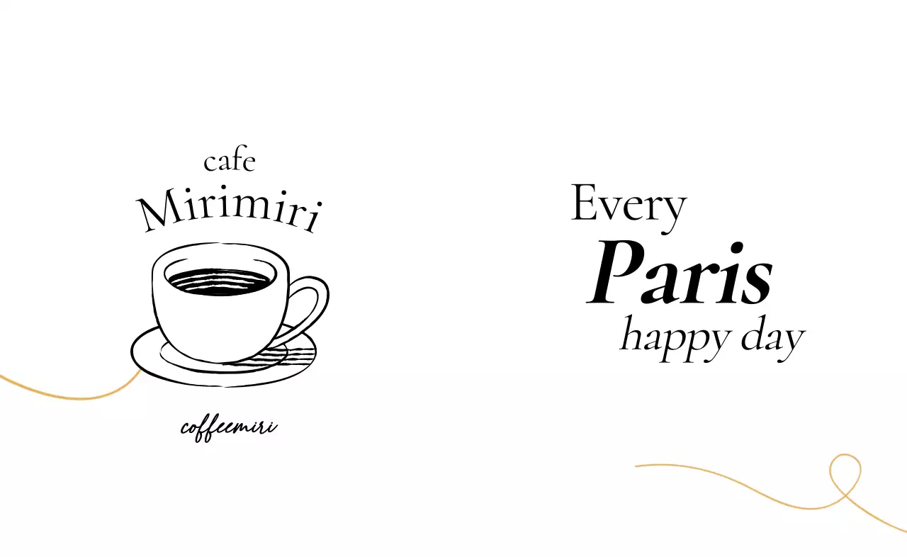 라인 일러스트의 고급스러운 카페 홍보