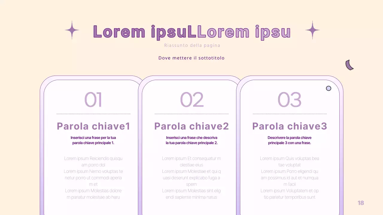 Una semplice presentazione PM in giallo e viola