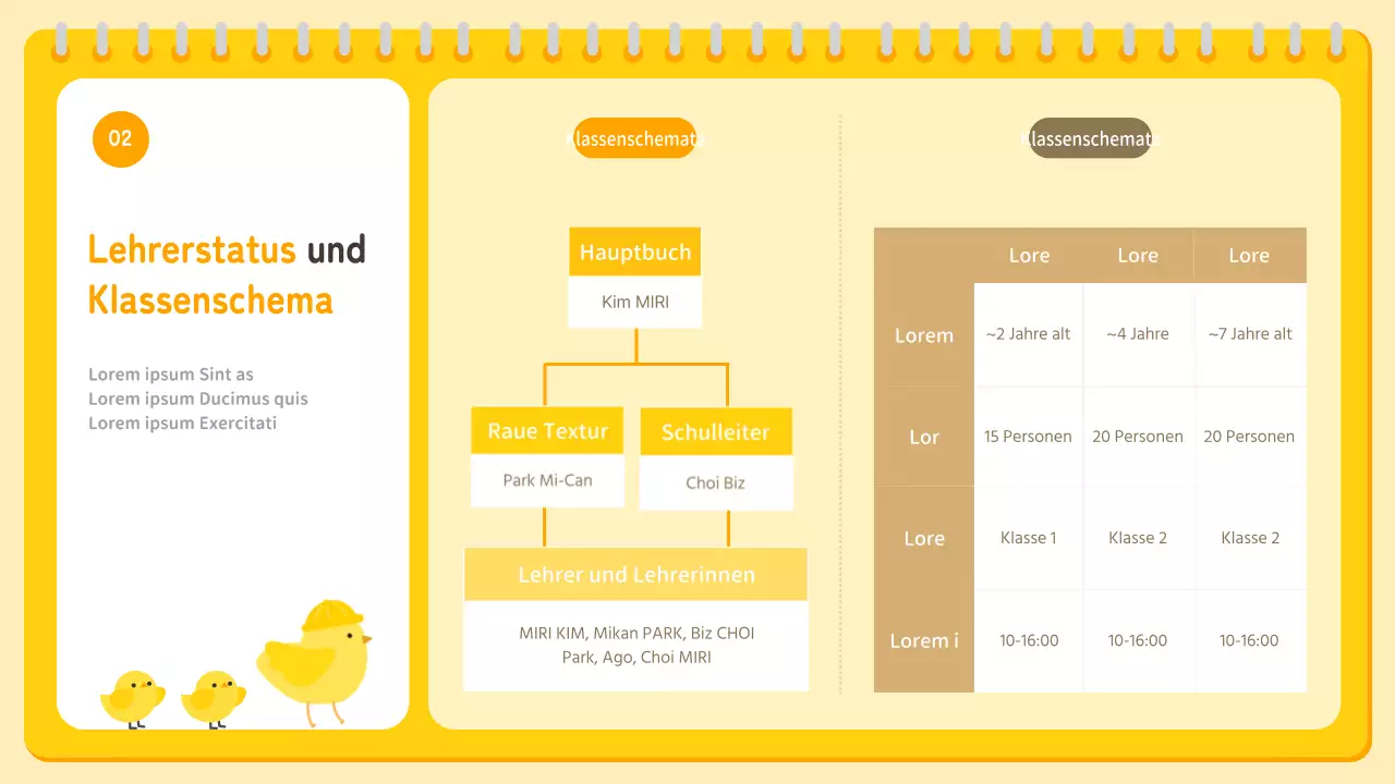 Gelbe und orangefarbene Präsentation zur Orientierung in der Vorschule