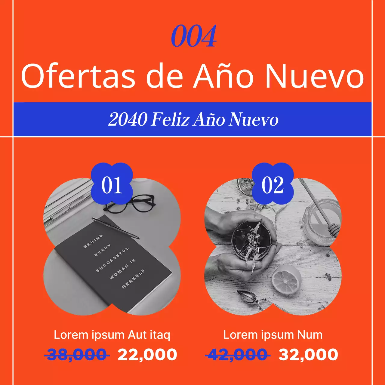 Promueva una plantilla de fiesta oriental en rojo y azul