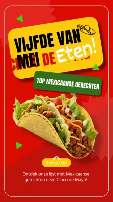 Rood en geel vet Cinco de Mayo eet reclame
