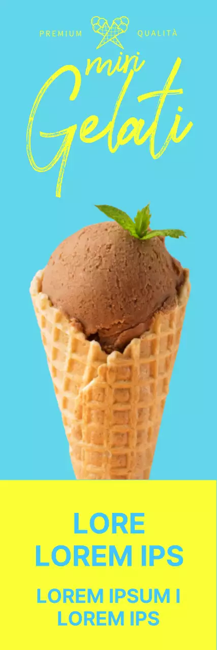 Promuovete la vostra attività con una foto di un gelato azzurro e una posizione di divieto di sosta.
