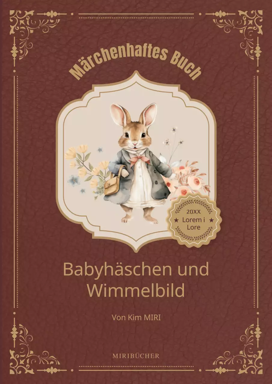 Alter Kinderbucheinband in Braun und Gold