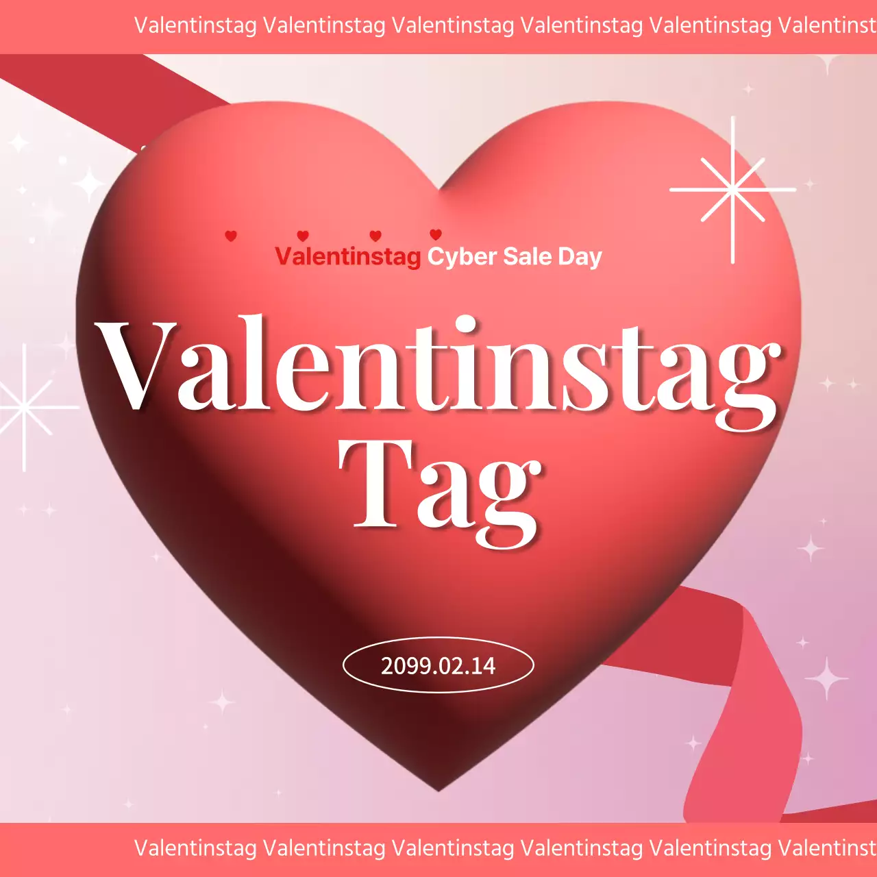 Eine luxuriöse Anzeige zum Valentinstag in Braun und Rot