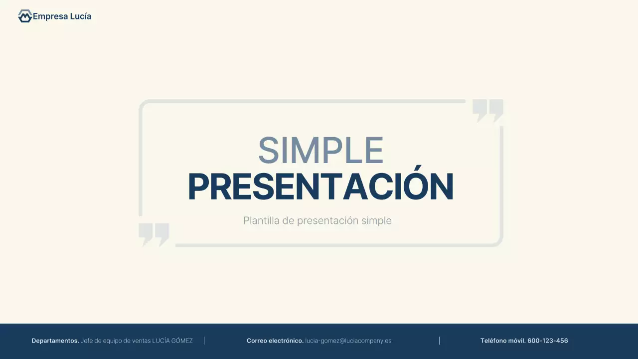 Informe de presentación sencillo en azul claro y azul marino