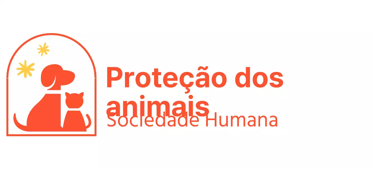 A Humane Society com um logótipo ilustrado de um cão e um gato a vermelho