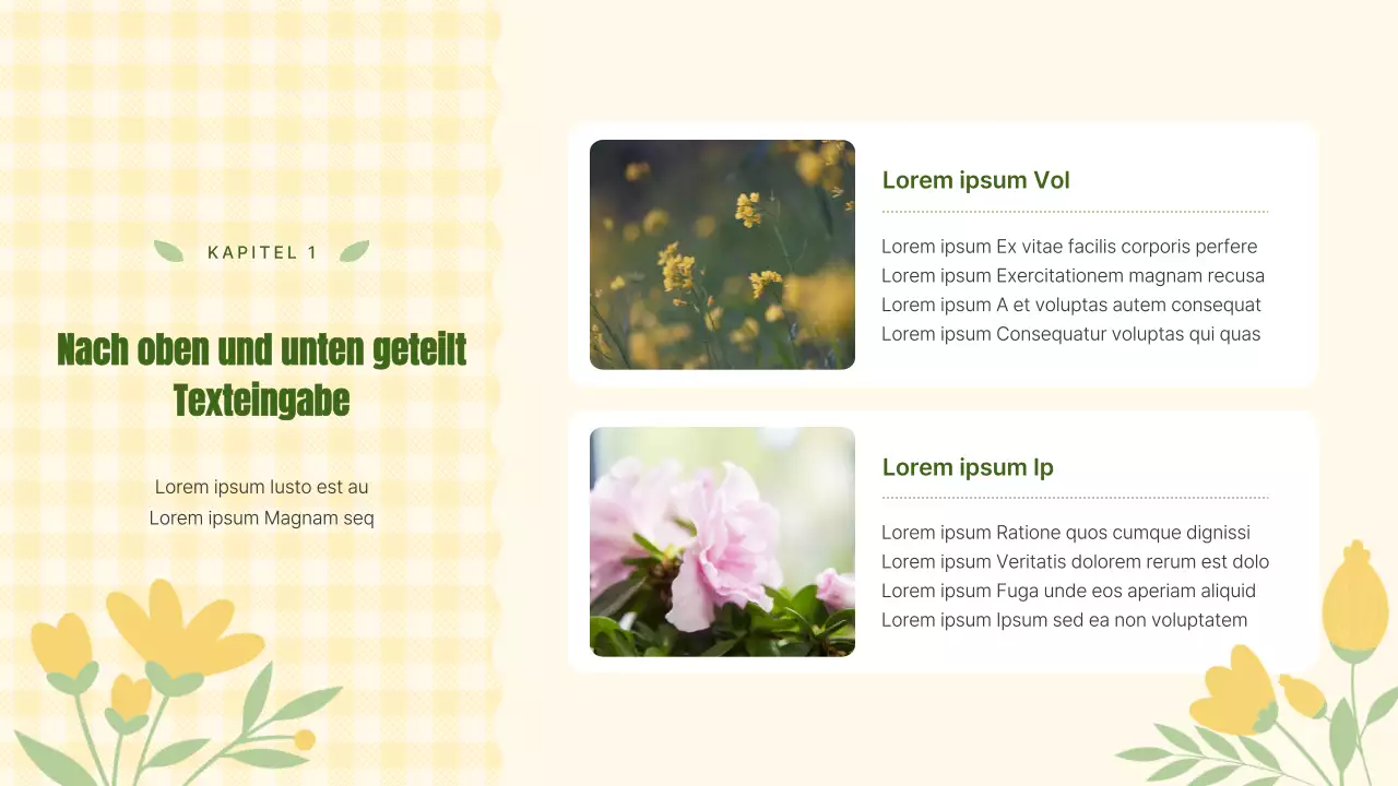 Planer mit gelbem und hübschem floralem Hintergrund