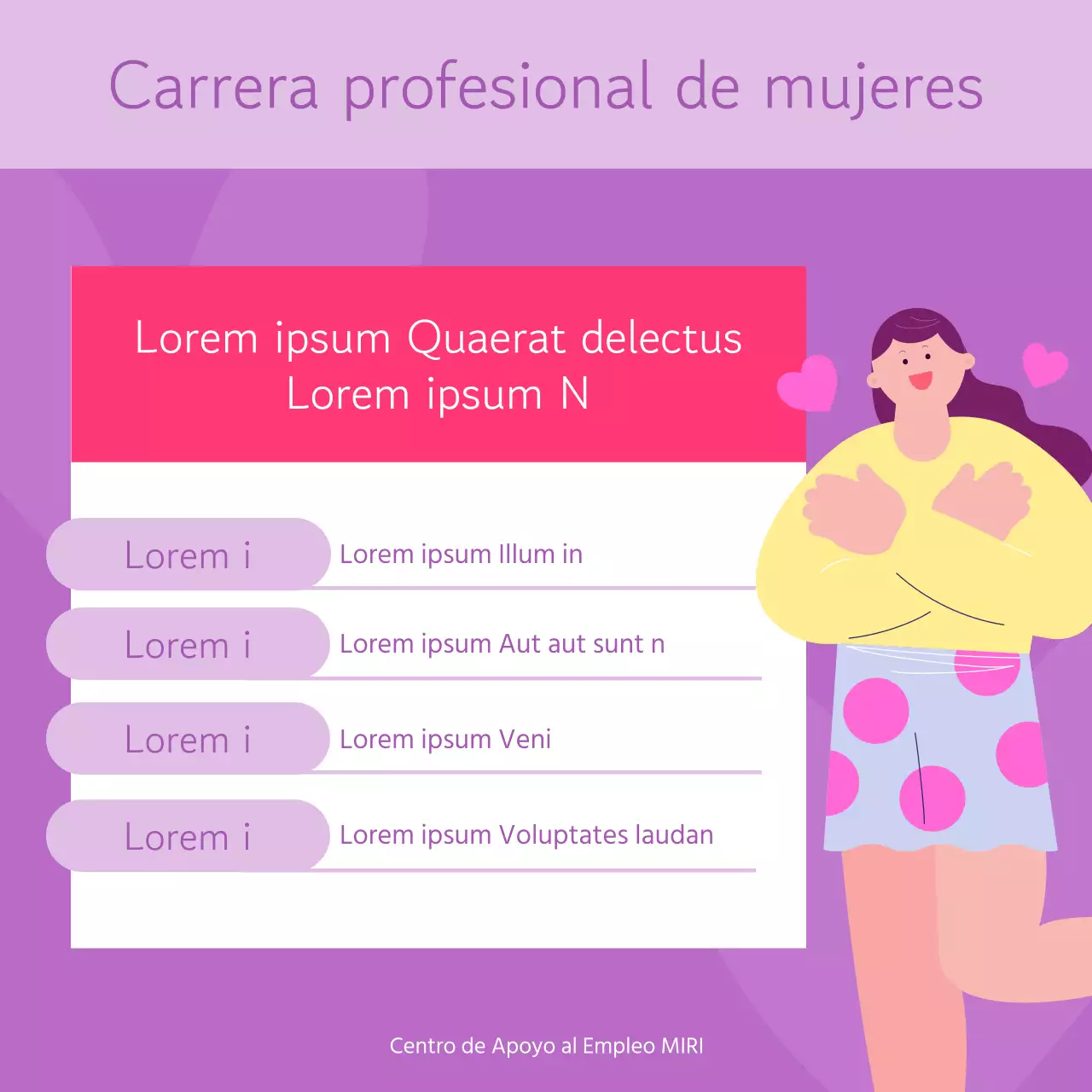 Una sencilla propuesta morada y malva para un programa de salto profesional femenino