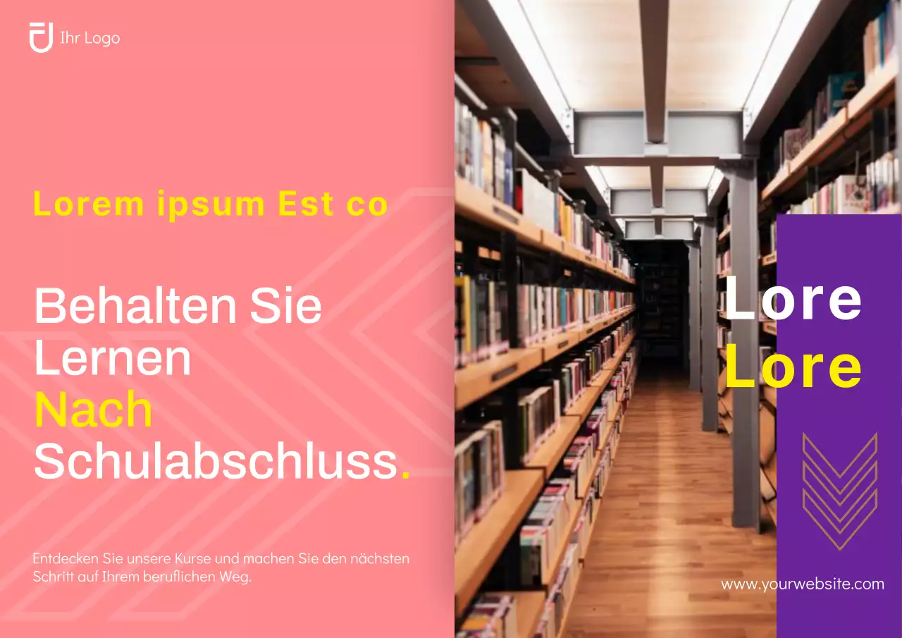 Rosa und lila Geometrische Anzeige für Berufsausbildung