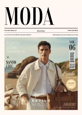 Revistas de moda en marfil y negro