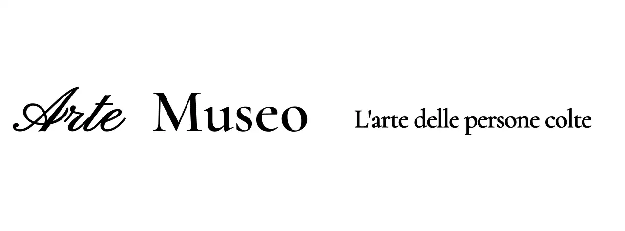 Logo del museo con un concetto di classe in corsivo