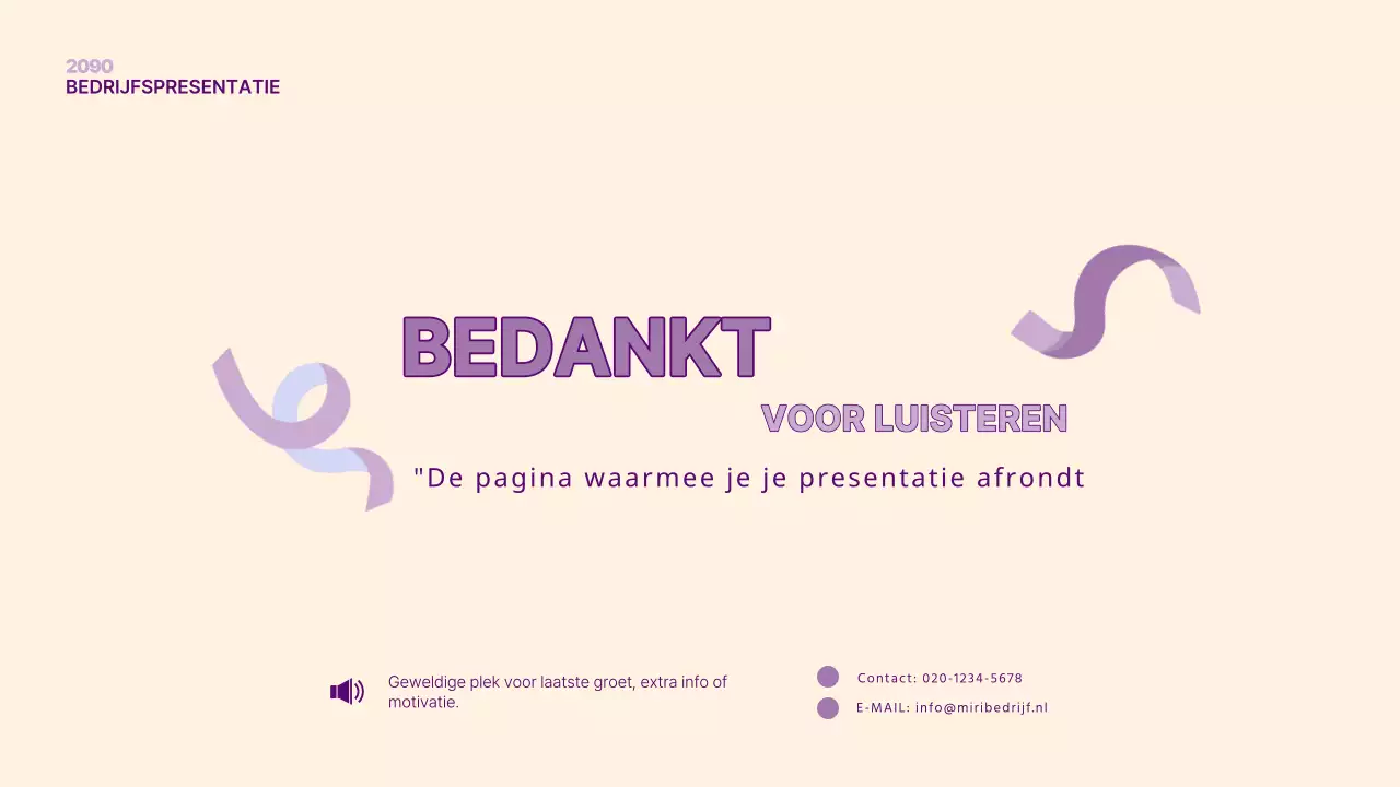 Een eenvoudige PM-presentatie in geel en paars