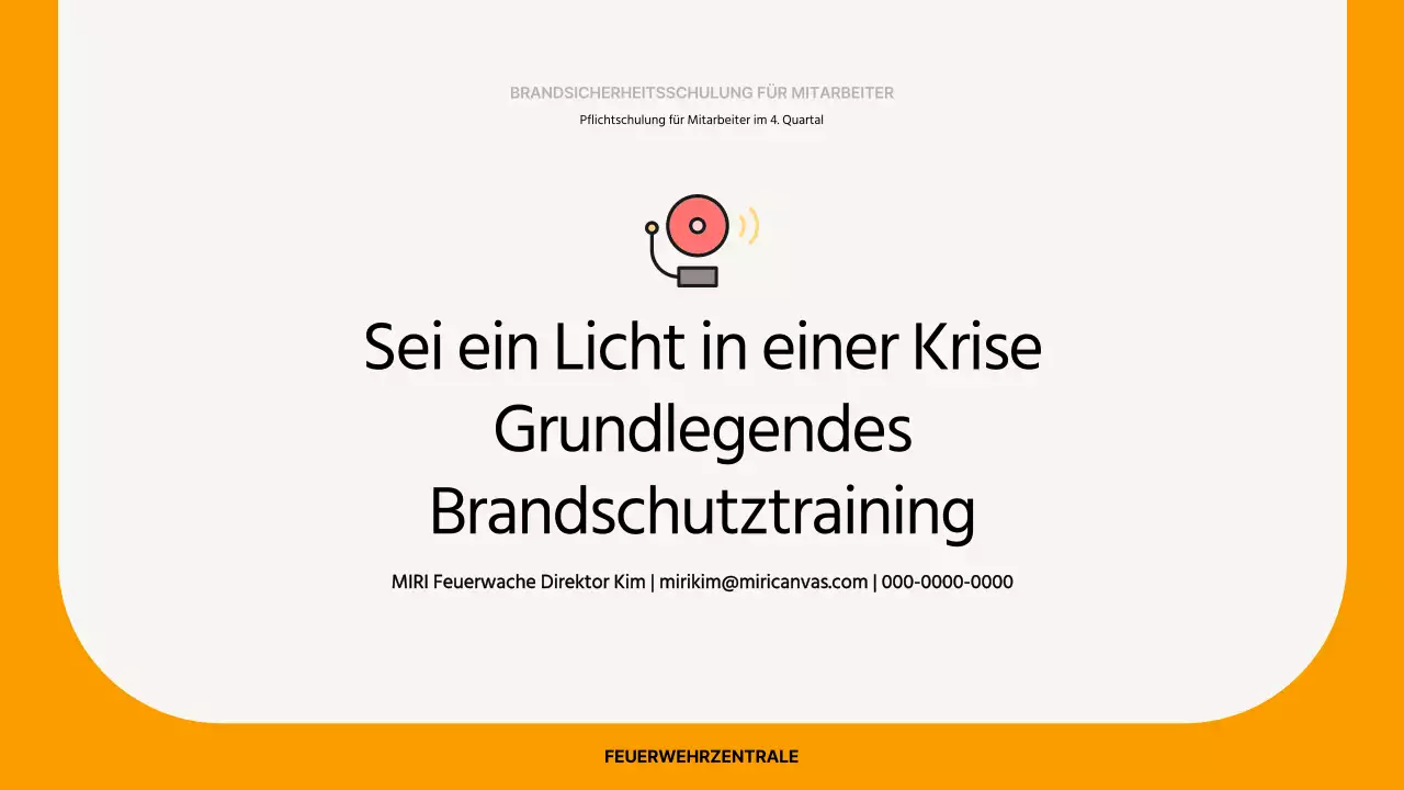 Einfache, gelbe Schulungsmaterialien für den Brandschutz