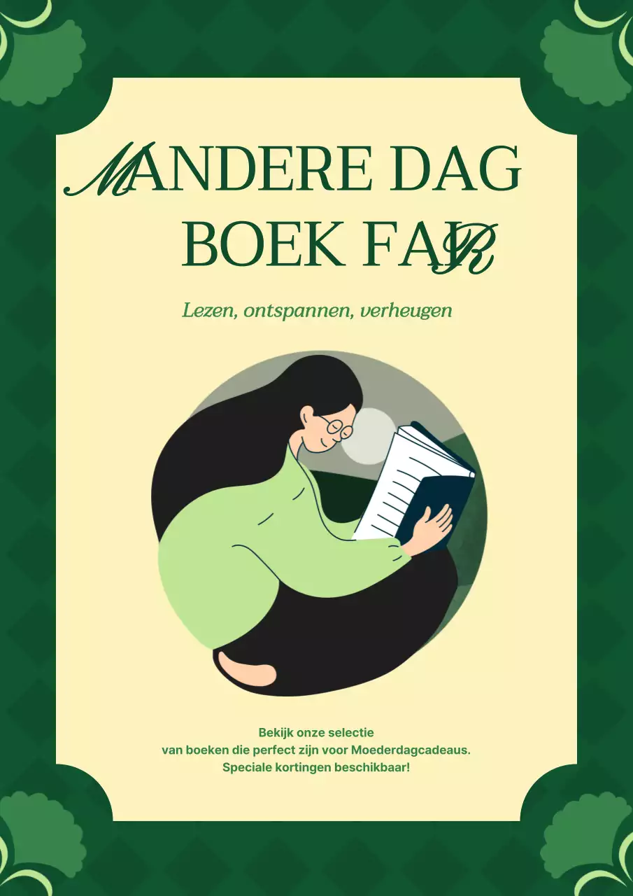 Groen en Geel Klassieke Moederdag Boekenbeurs Publiciteit