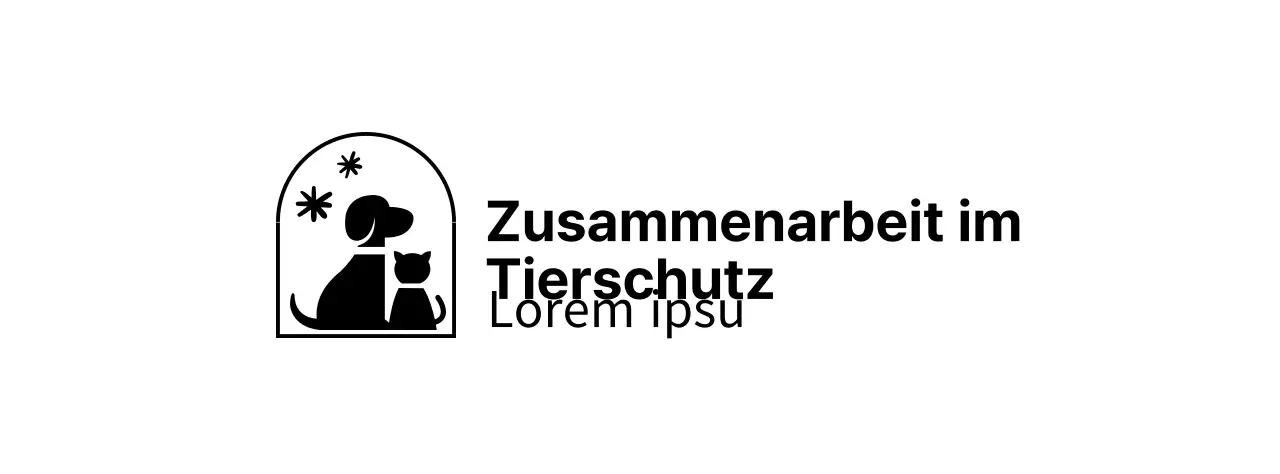 Die Humane Society mit einem niedlich illustrierten Logo von Hund und Katze