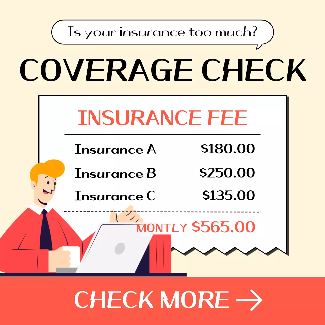 Beige Simple Insurance Promotion Instagram Post