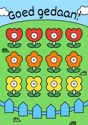 Groen en lichtblauw lofprijzend lesmateriaal