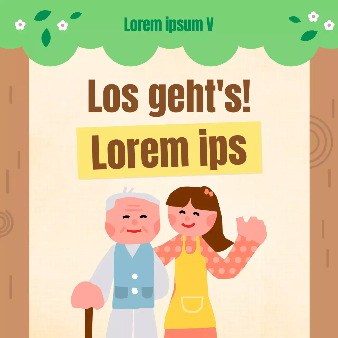 Minimalistischer Newsletter für den öffentlichen Sektor in Chartreuse und Braun