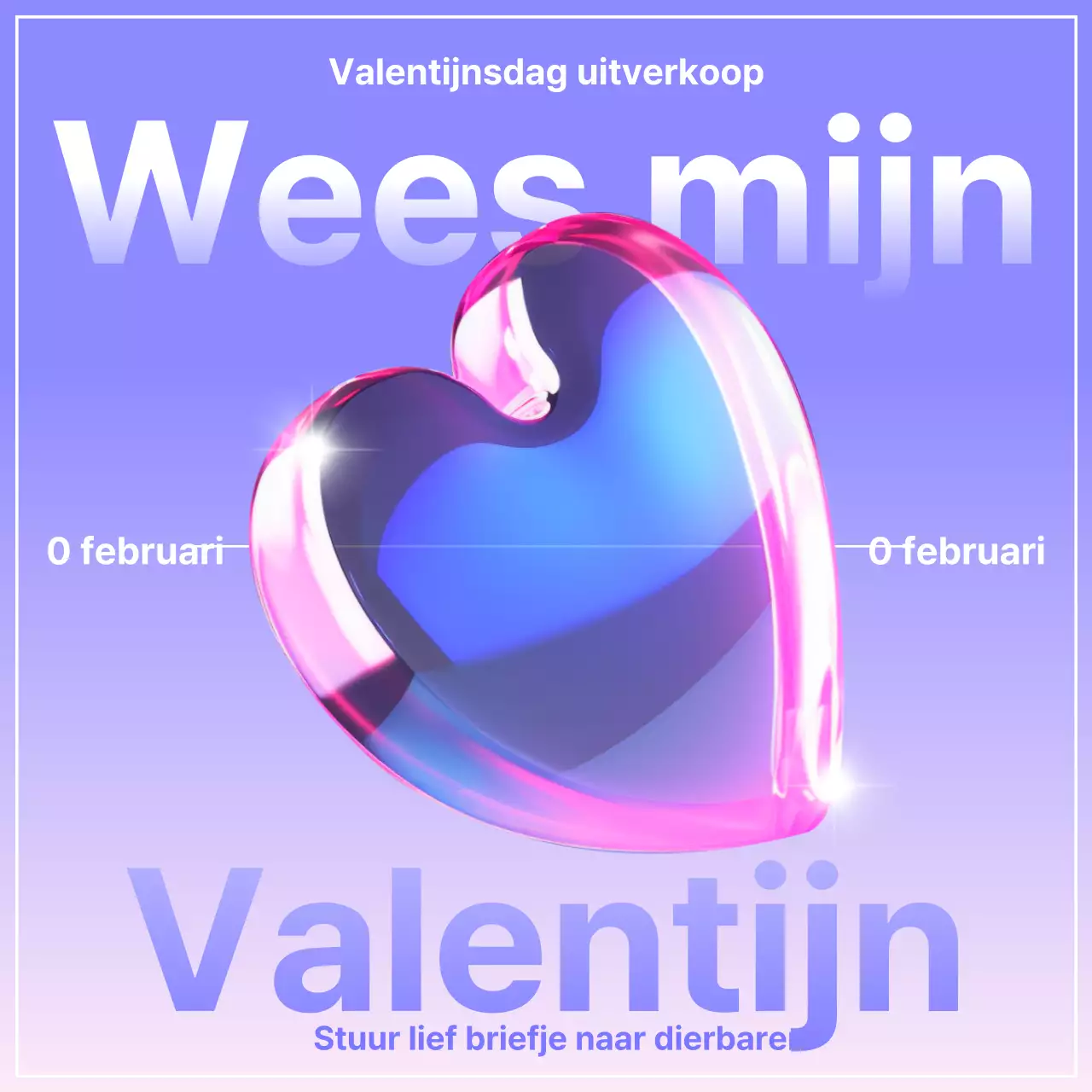 Kitscherige Valentijns flyer in roze