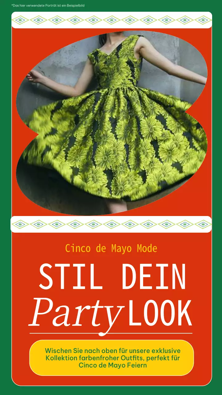 Orange und Grün Kitsch Cinco de Mayo Fashion Sale Anzeige