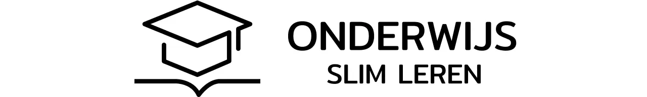 Slim leren met een bachelorpet en boekillustratie-logo