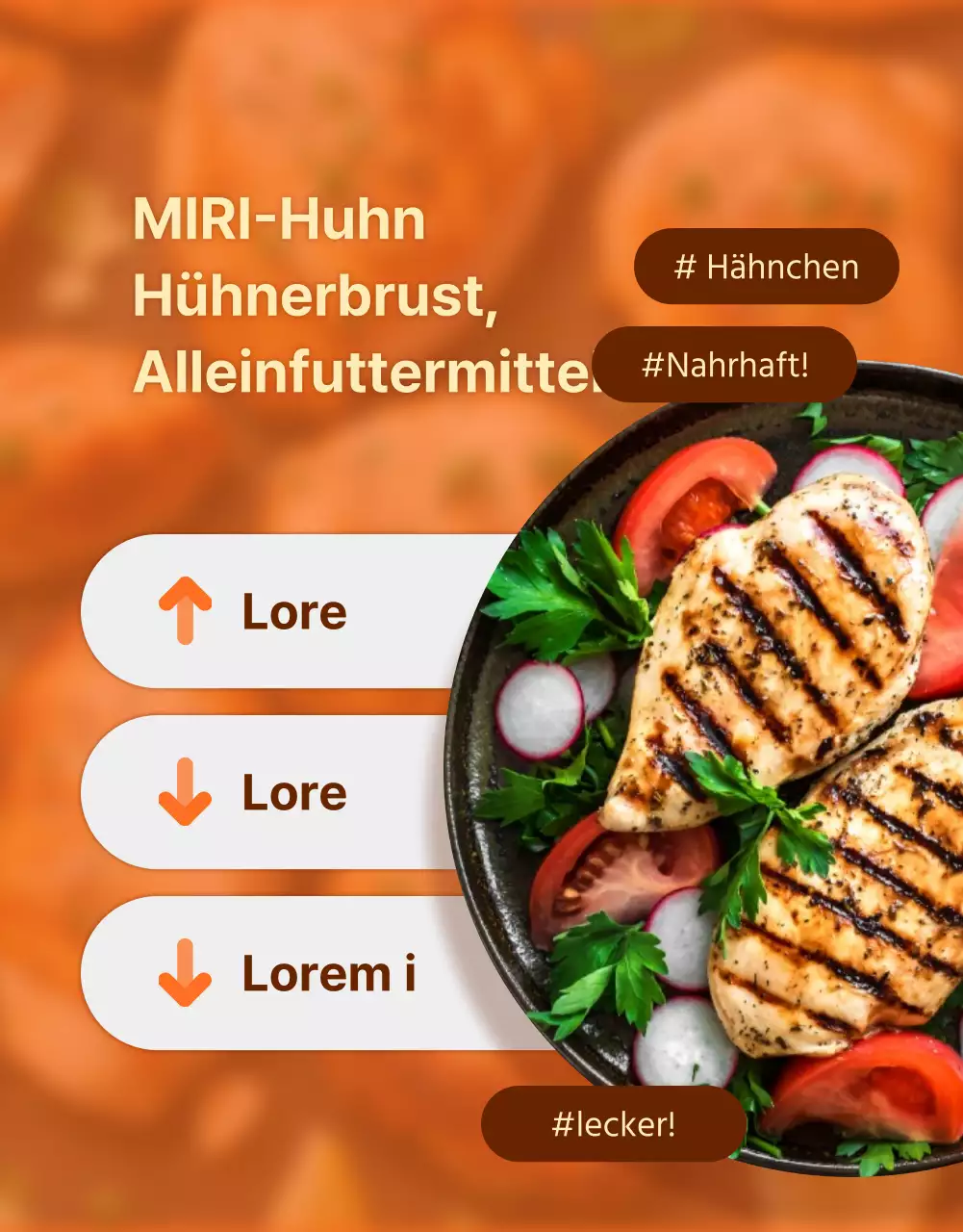 Einfache Diät Hühnerbrüste in Orange und Braun fördern