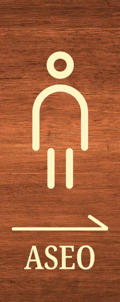 Icono del hombre beige Ubicación del aseo