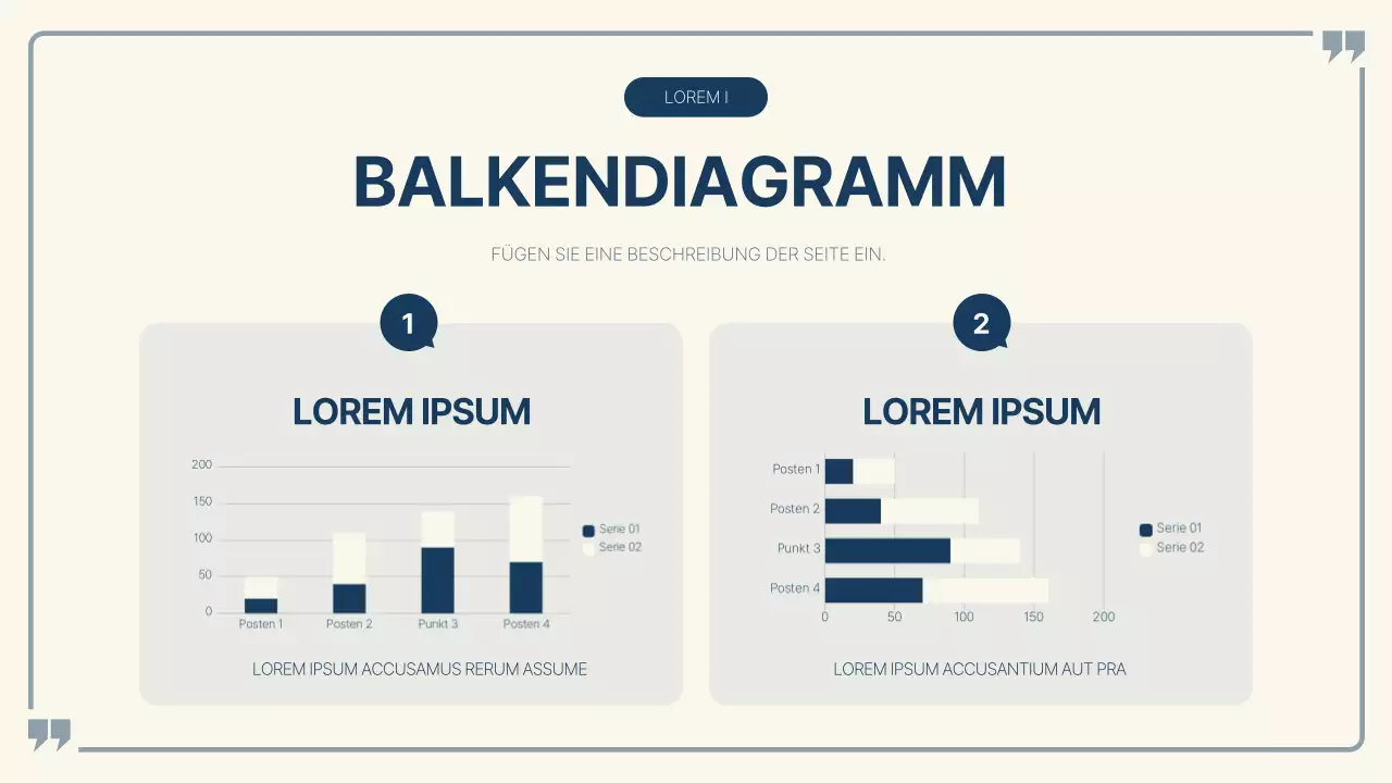 Einfacher Präsentationsbericht in Hellblau und Marineblau