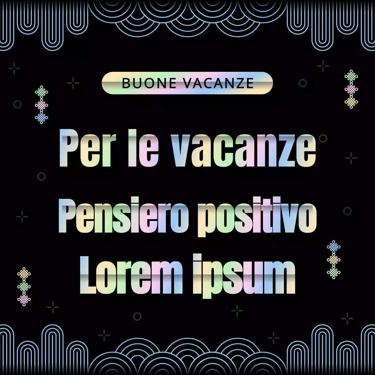 Biglietto d'auguri tradizionale con concetto di arcobaleno e nero