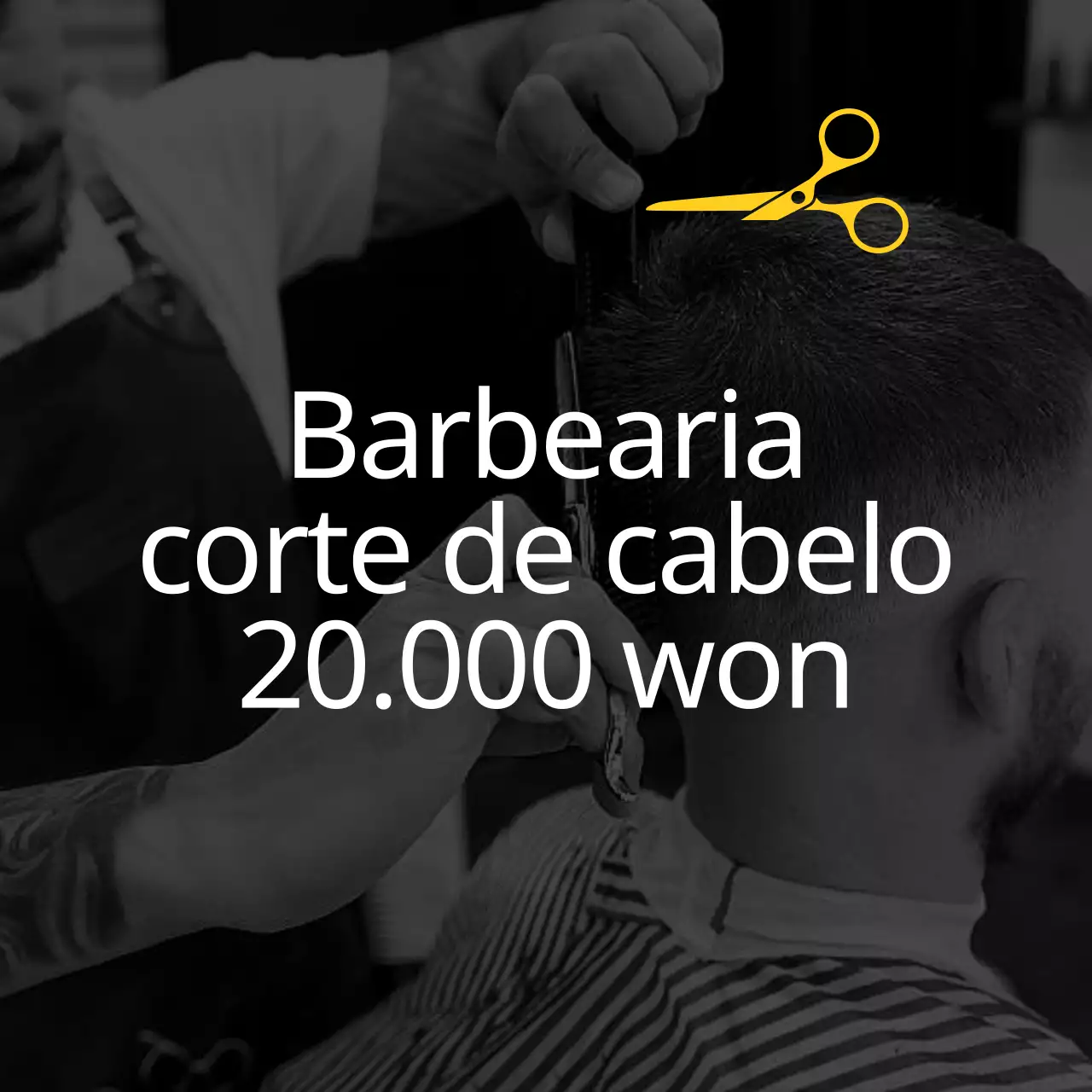 Promover uma barbearia moderna a preto e branco