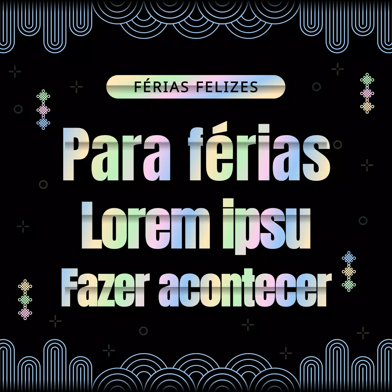 Cartão de boas festas tradicional com conceito arco-íris e preto