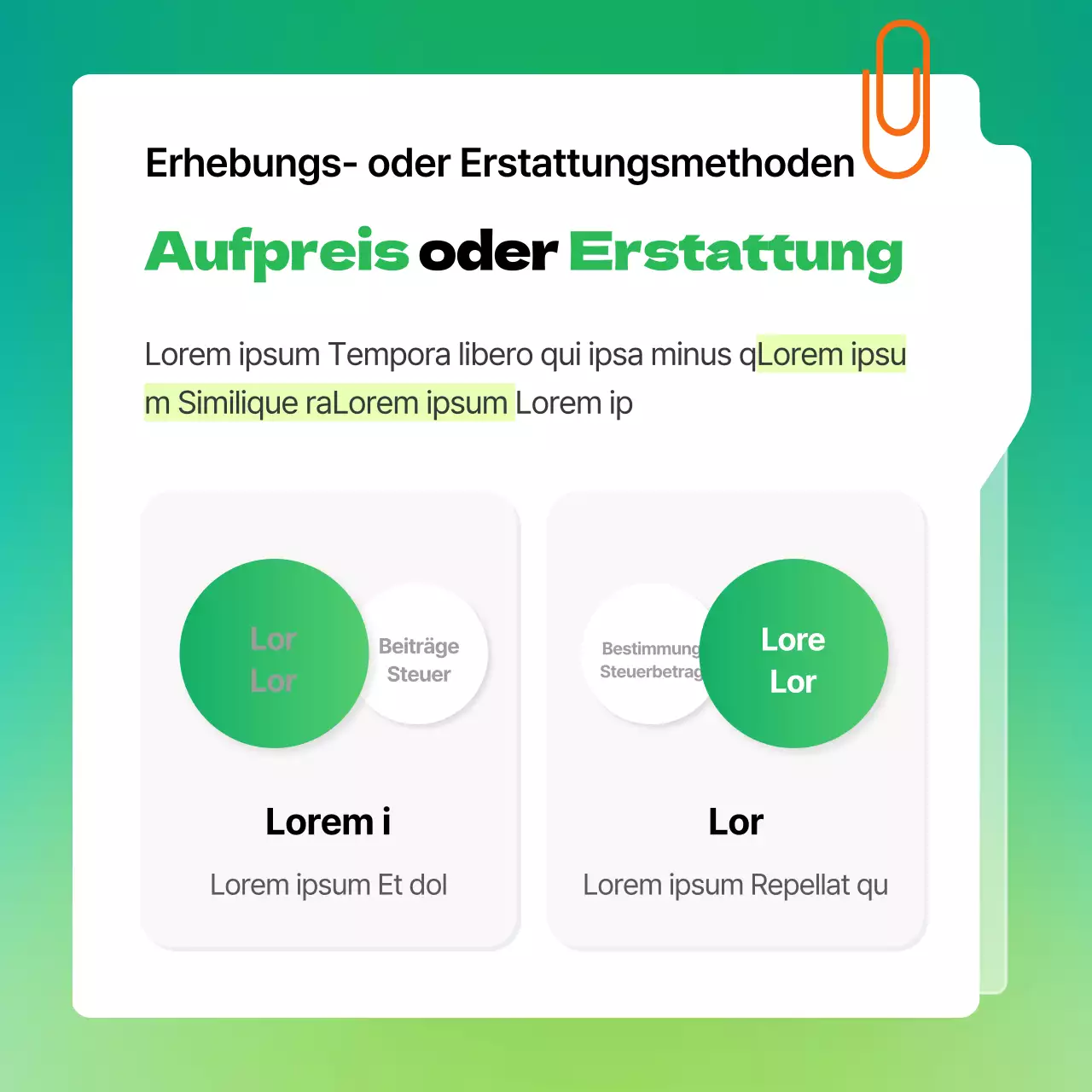 Moderne Buchhaltungserklärung zum Jahresende mit grünem Hintergrund
