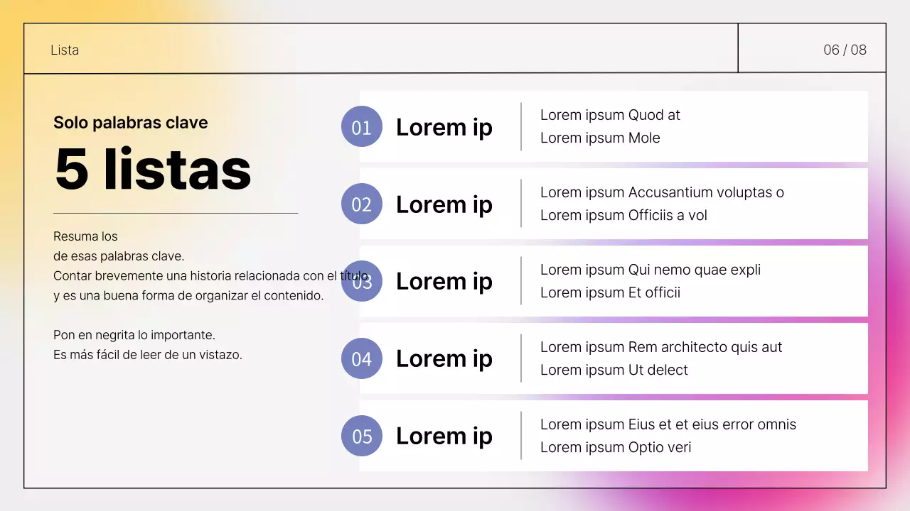 Informes manuscritos sencillos y presentables en morado y amarillo