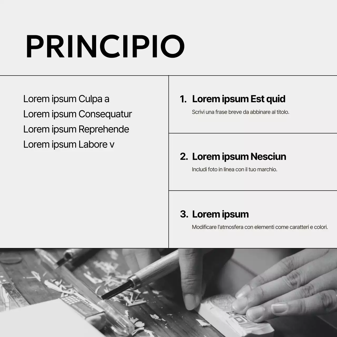 Messaggi di marca per interni minimalisti in bianco e nero