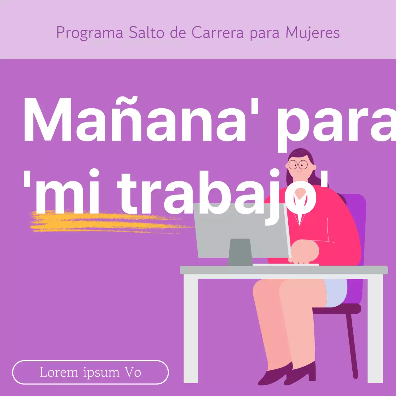 Una sencilla propuesta morada y malva para un programa de salto profesional femenino